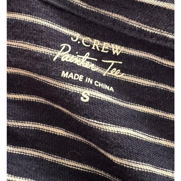 J. Crew Painter Tee Small Navy Blue Stripe Shirt - Picture 4 of 7